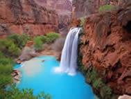 A waterfall in the Grand Canyon